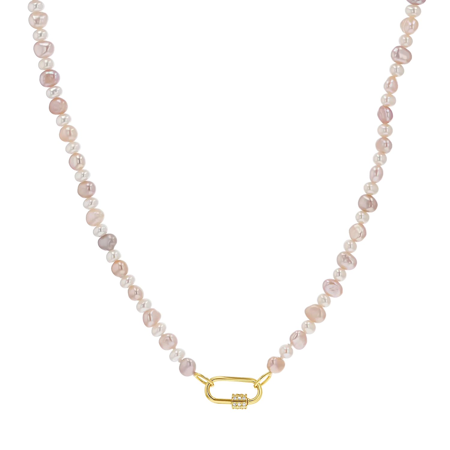 Blush and White Pearl Connector Necklace