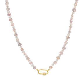 Blush and White Pearl Connector Necklace