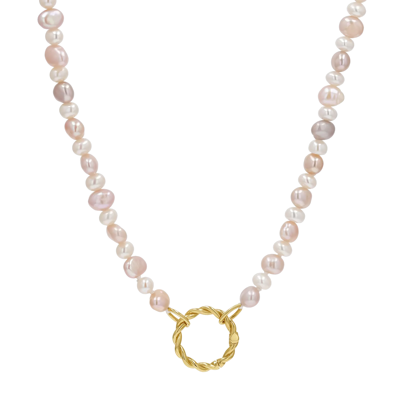 Blush and White Pearl Connector Necklace