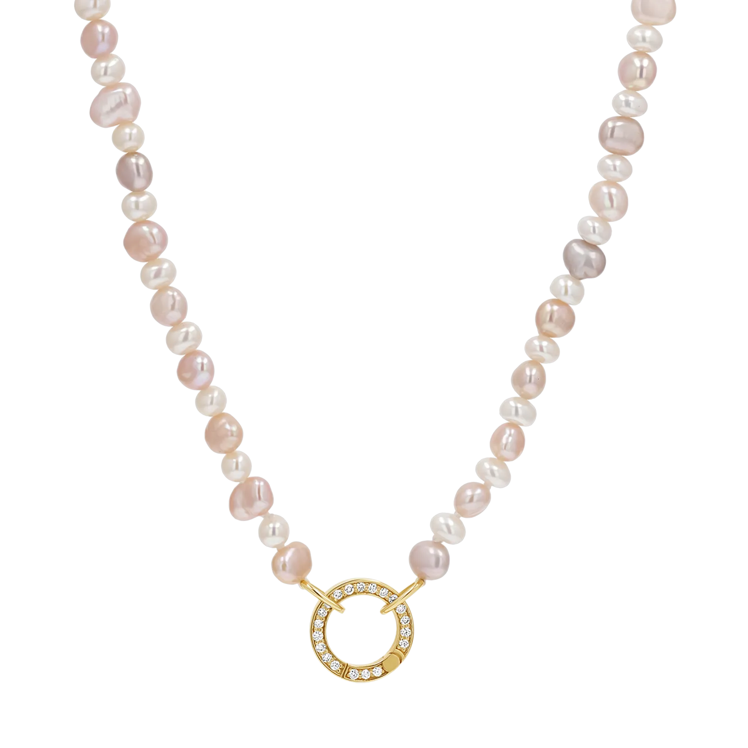 Blush and White Pearl Connector Necklace