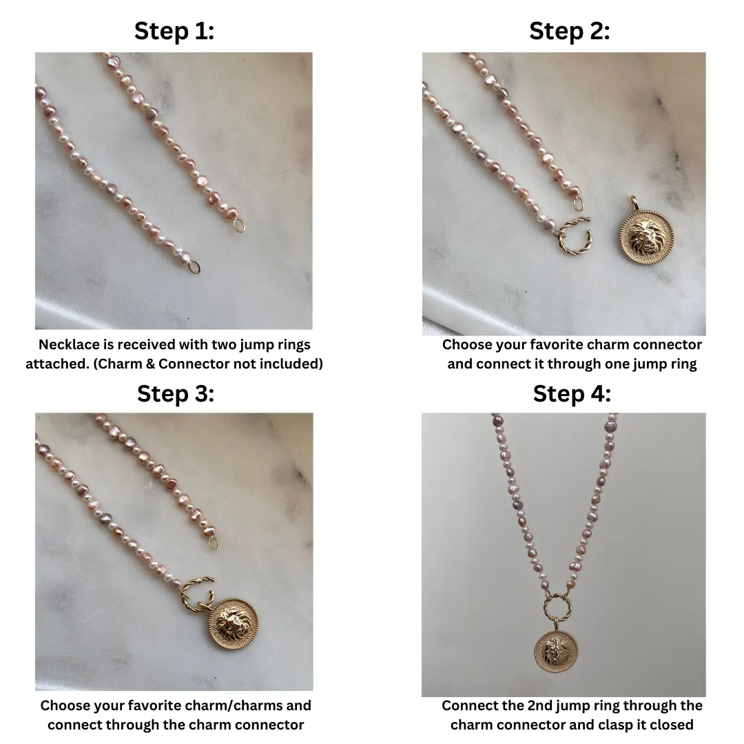 Blush and White Pearl Connector Necklace