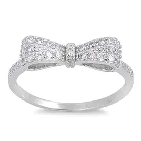 Bow Sterling Silver and CZ Ring