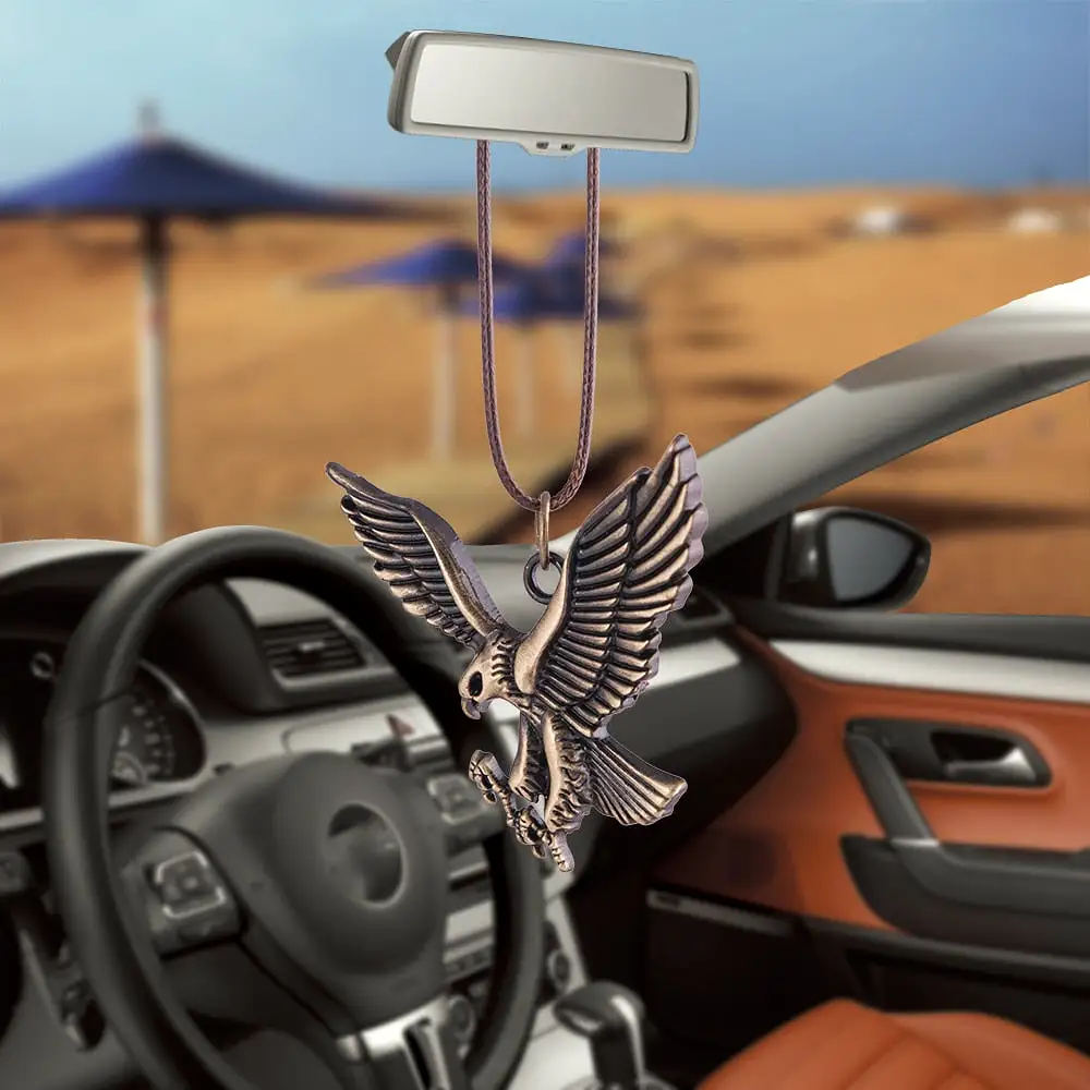 Bronze Eagle Car Pendant Ornaments Hanging Auto Interior Rear View Mirror