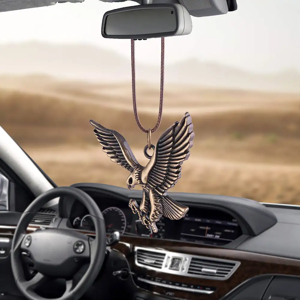 Bronze Eagle Car Pendant Ornaments Hanging Auto Interior Rear View Mirror