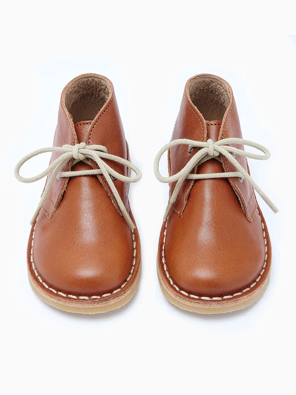 Brown Leather Kids Lace Up Boots