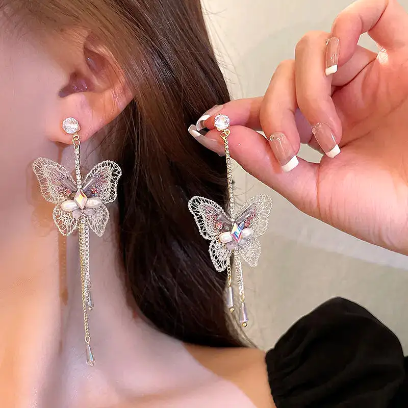 Butterfly Pearl Earrings