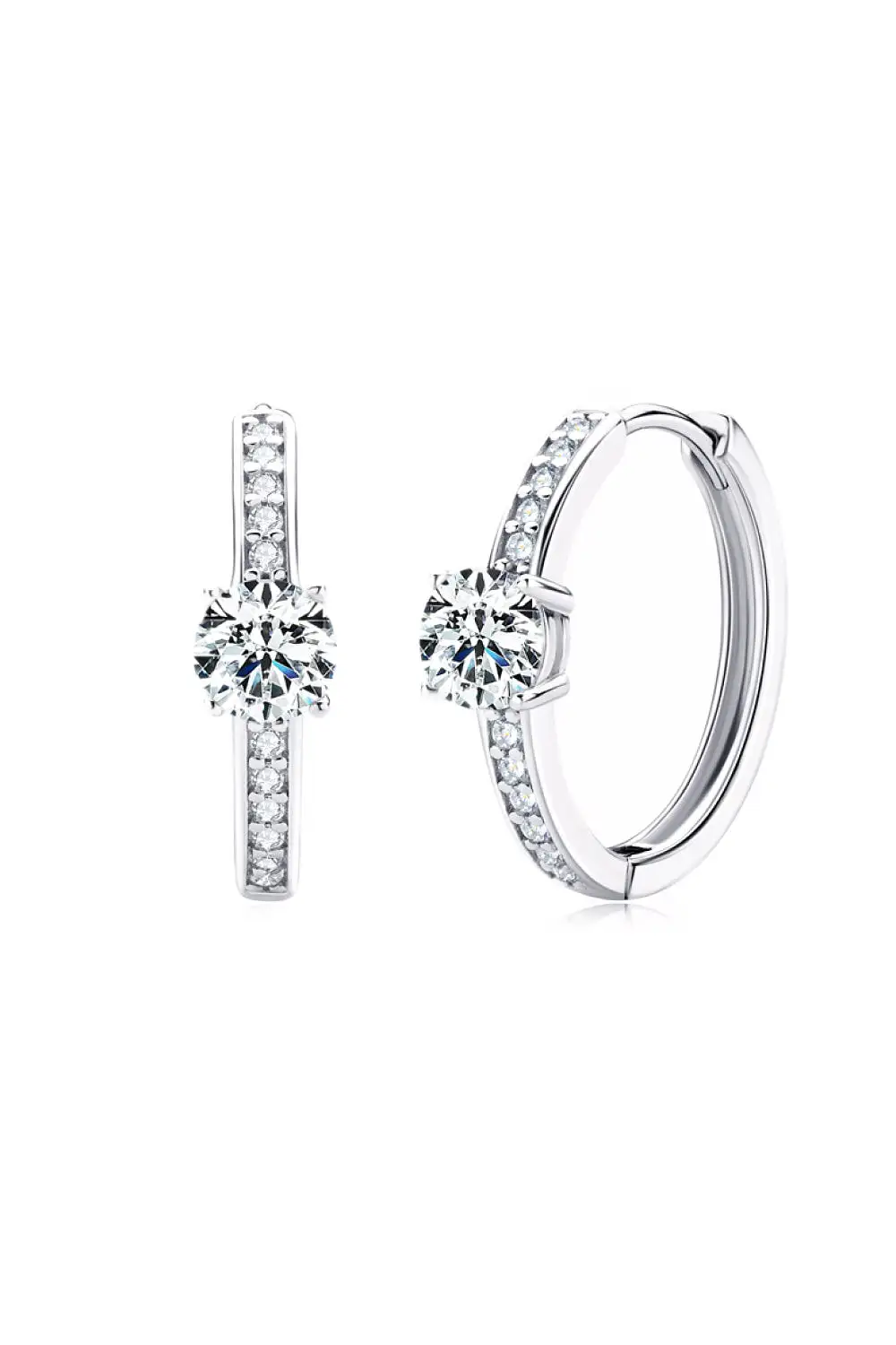 Carry Your Love 1 Carat Moissanite Platinum-Plated Earrings