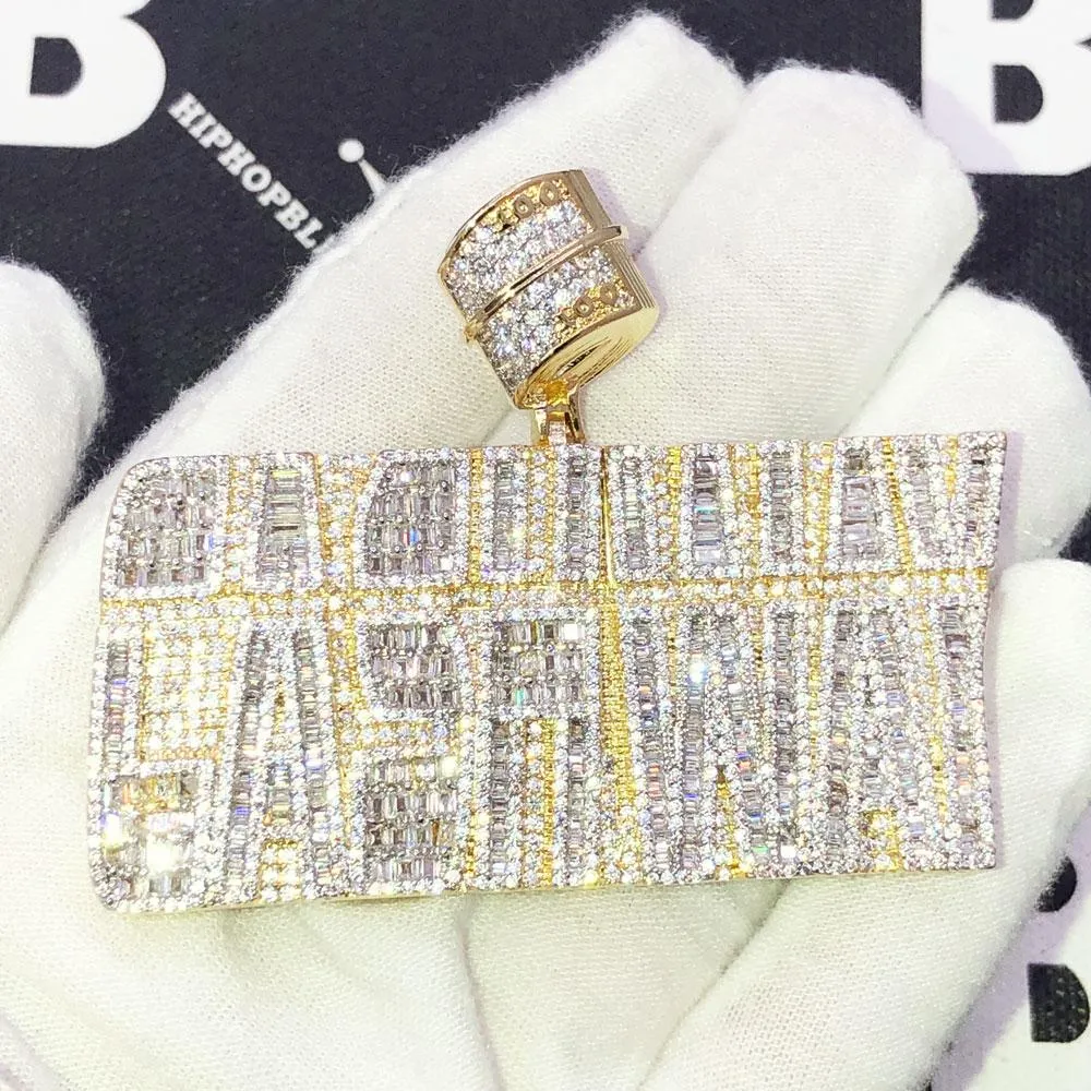 CASHWAY Baguette CZ Iced Out Pendant