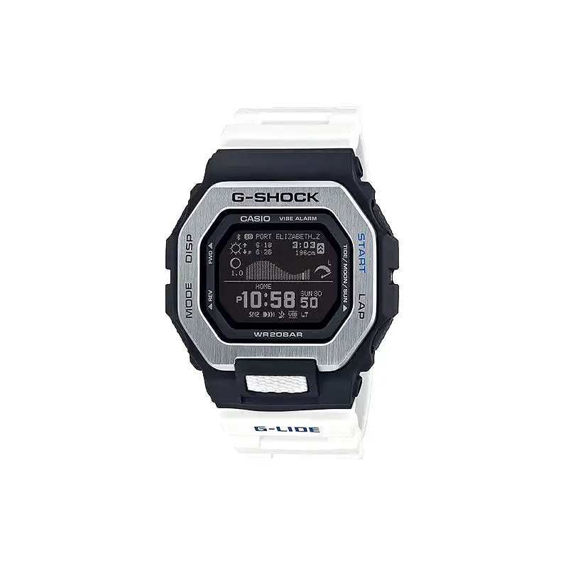 CASIO G-SHOCK G-SLIDE DIGITAL WATCH WHITE RESIN SURF WATCH GBX100-7