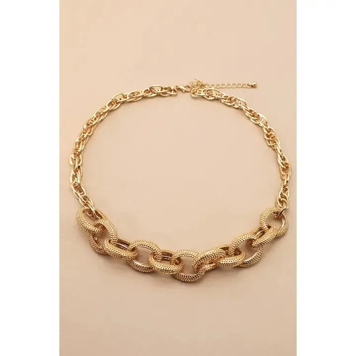 Caviar Link Necklace | Gold