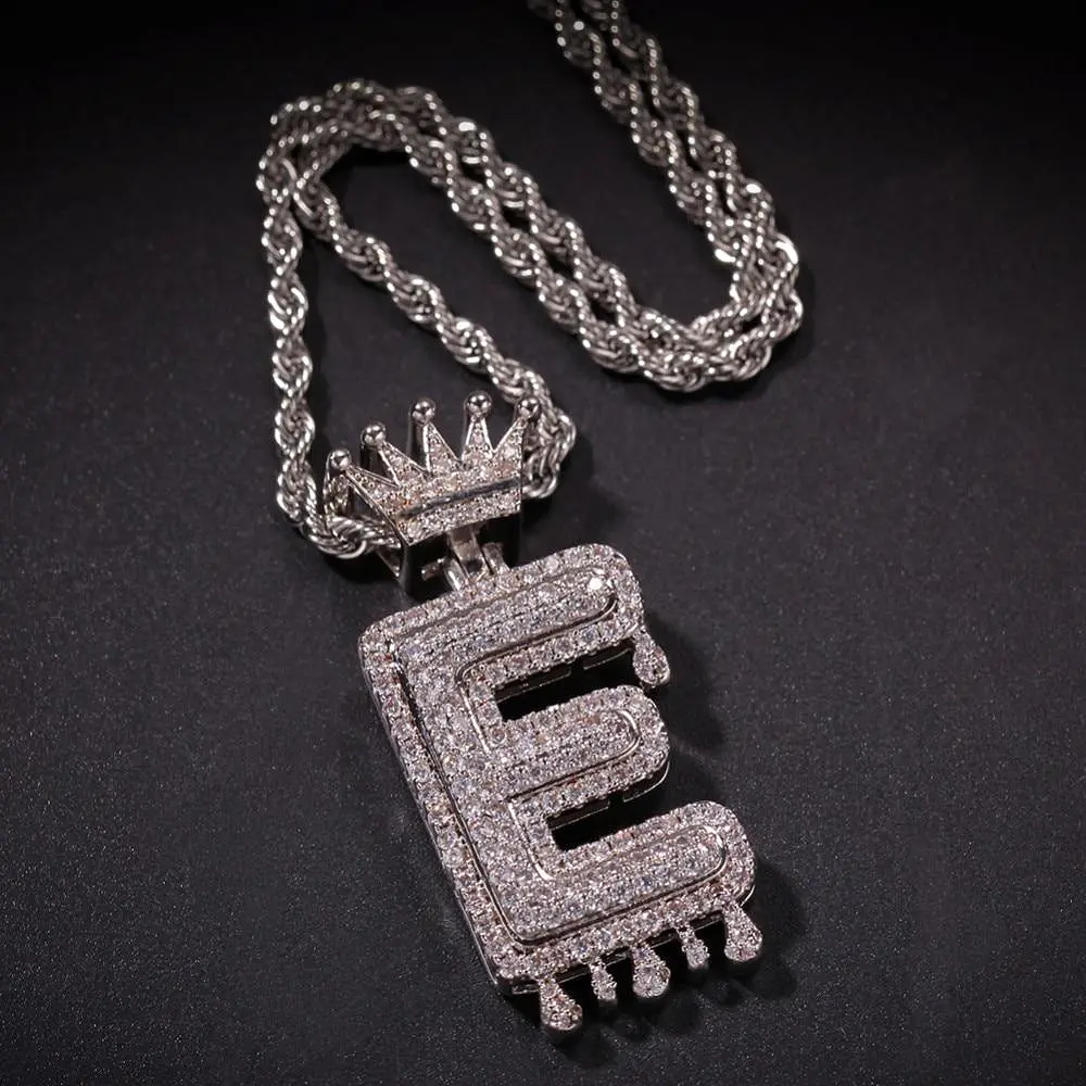 Chain Necklace - Letter E Pendant