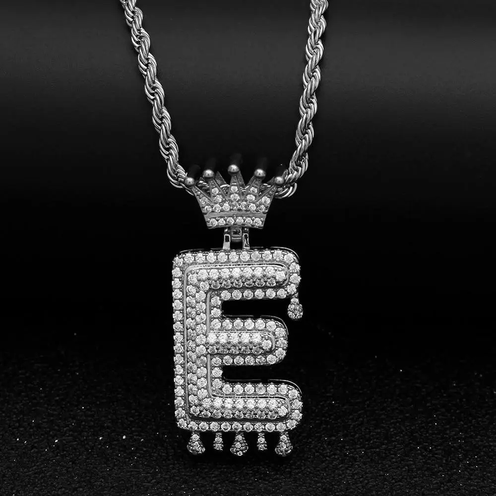 Chain Necklace - Letter E Pendant