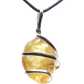 Citrine Gemstone Pendant Necklace - Natural