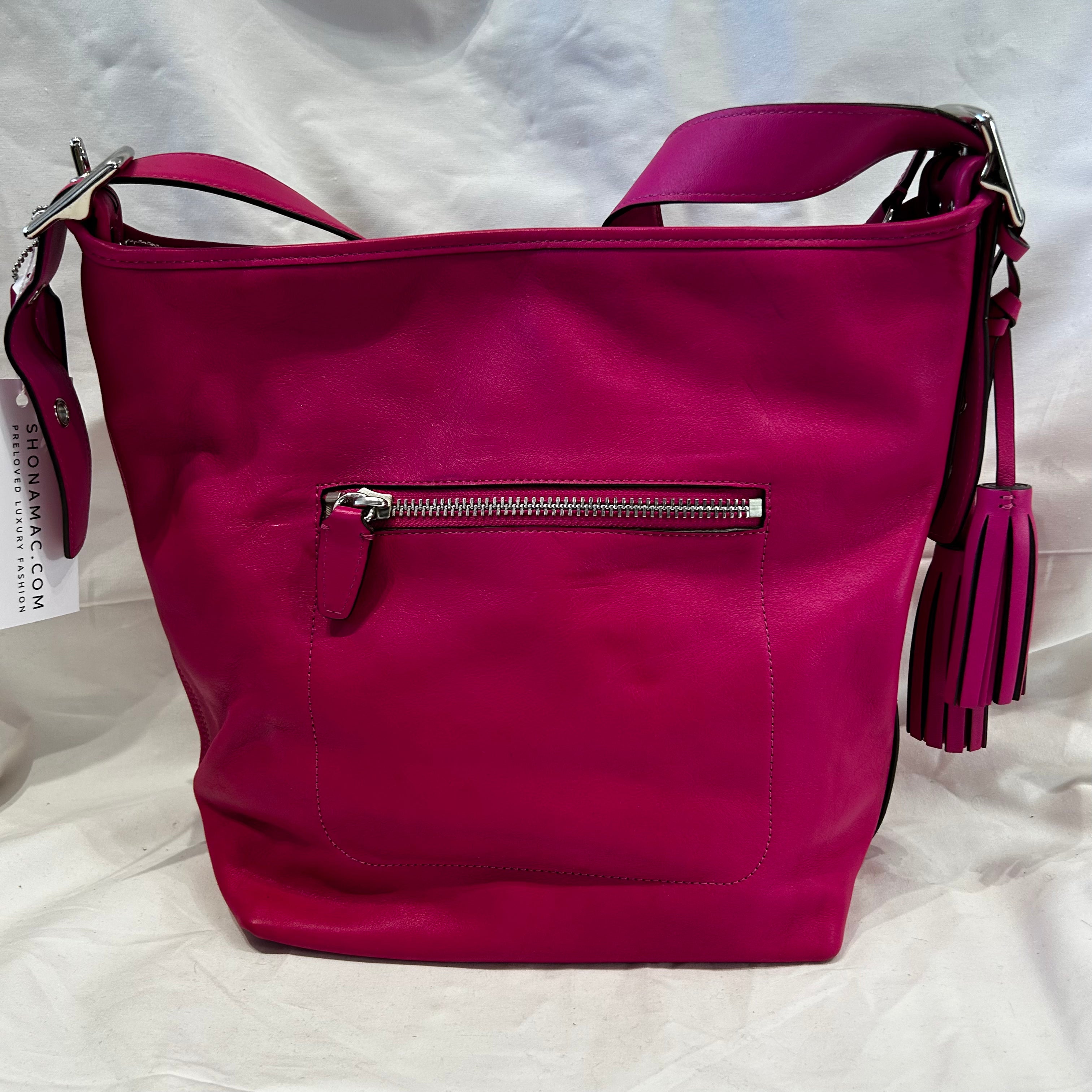 Coach 450 Fuchsia Leather Large Crossbody Bag