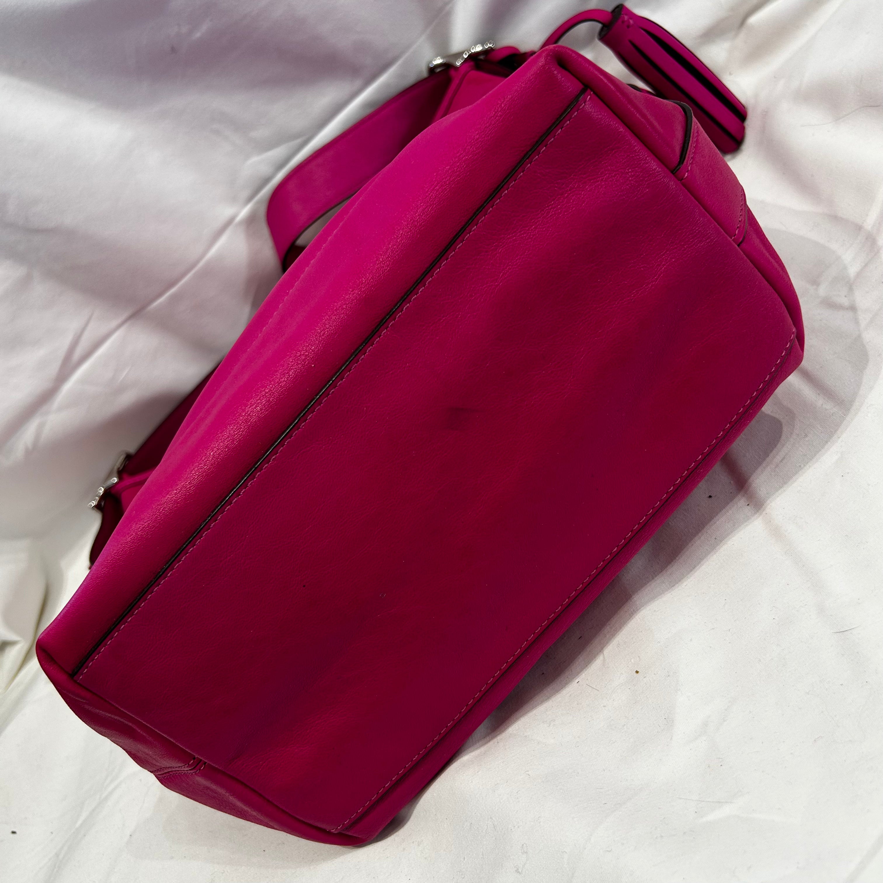 Coach 450 Fuchsia Leather Large Crossbody Bag