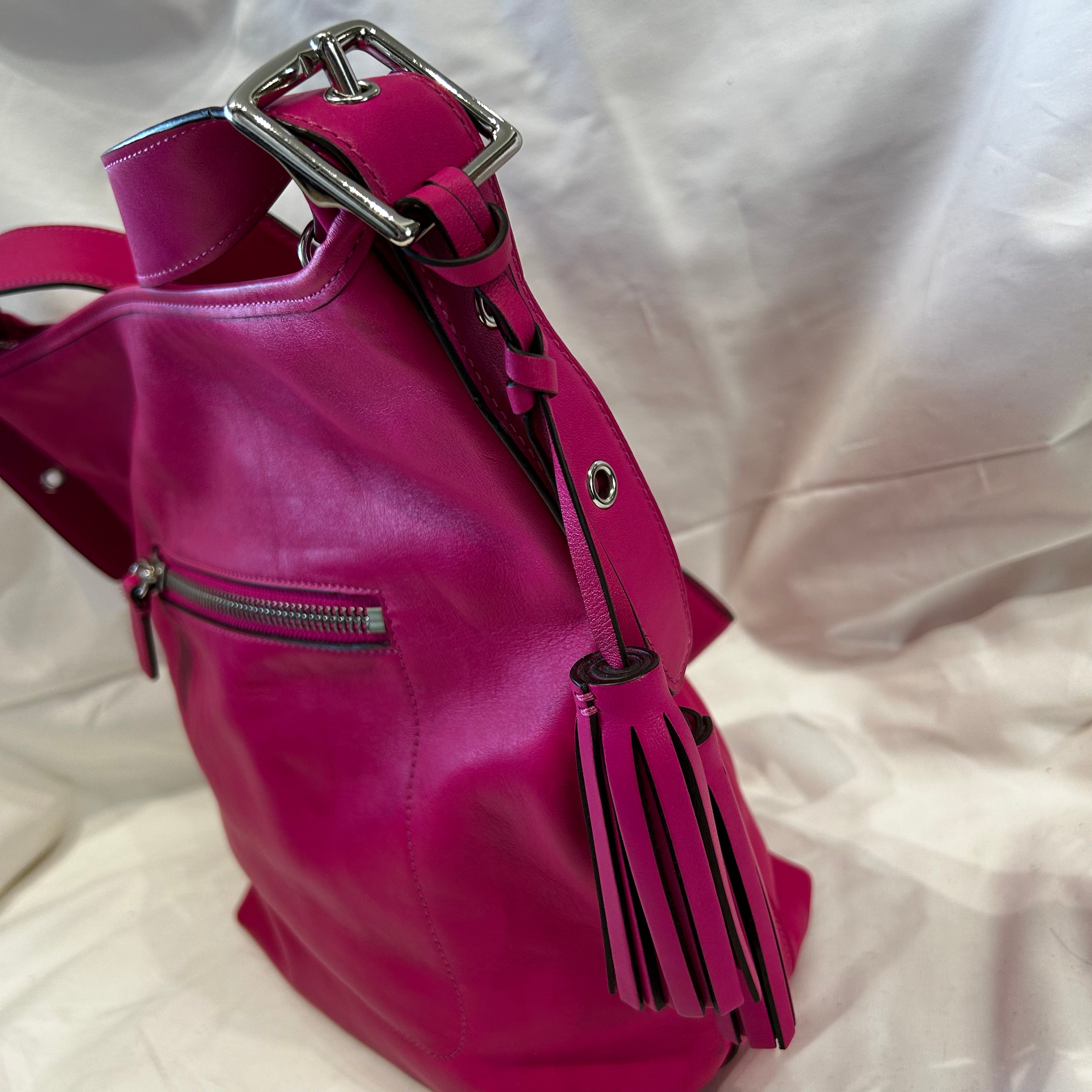 Coach 450 Fuchsia Leather Large Crossbody Bag