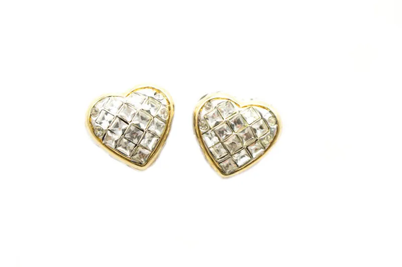 Crystal Heart Post Earrings by John Medeiros