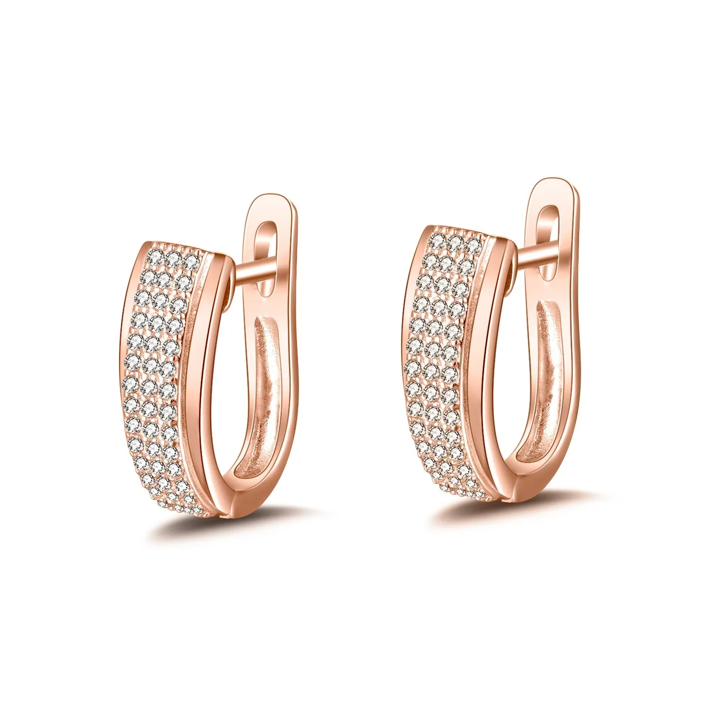 Crystal Huggie Earrings in 18k White Gold