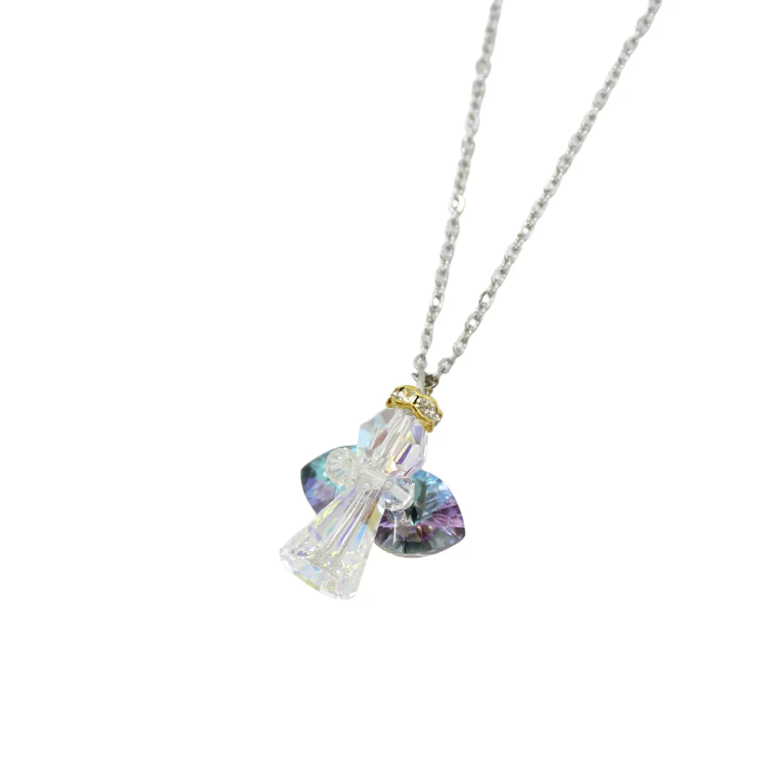 Crystal Swarovski Angel pendant/chain - 3cm/3.5cm