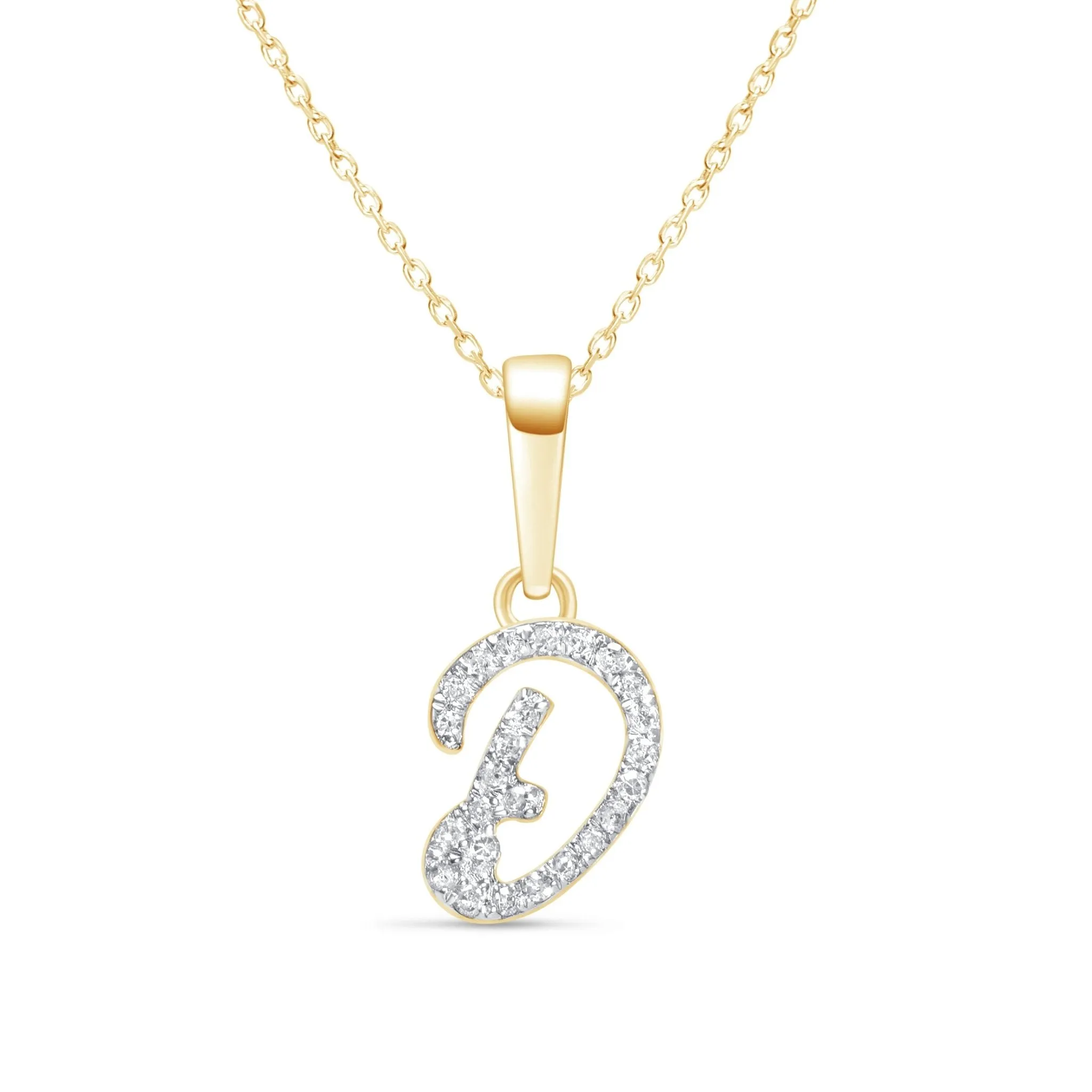 Cursive Diamond Initial Necklace