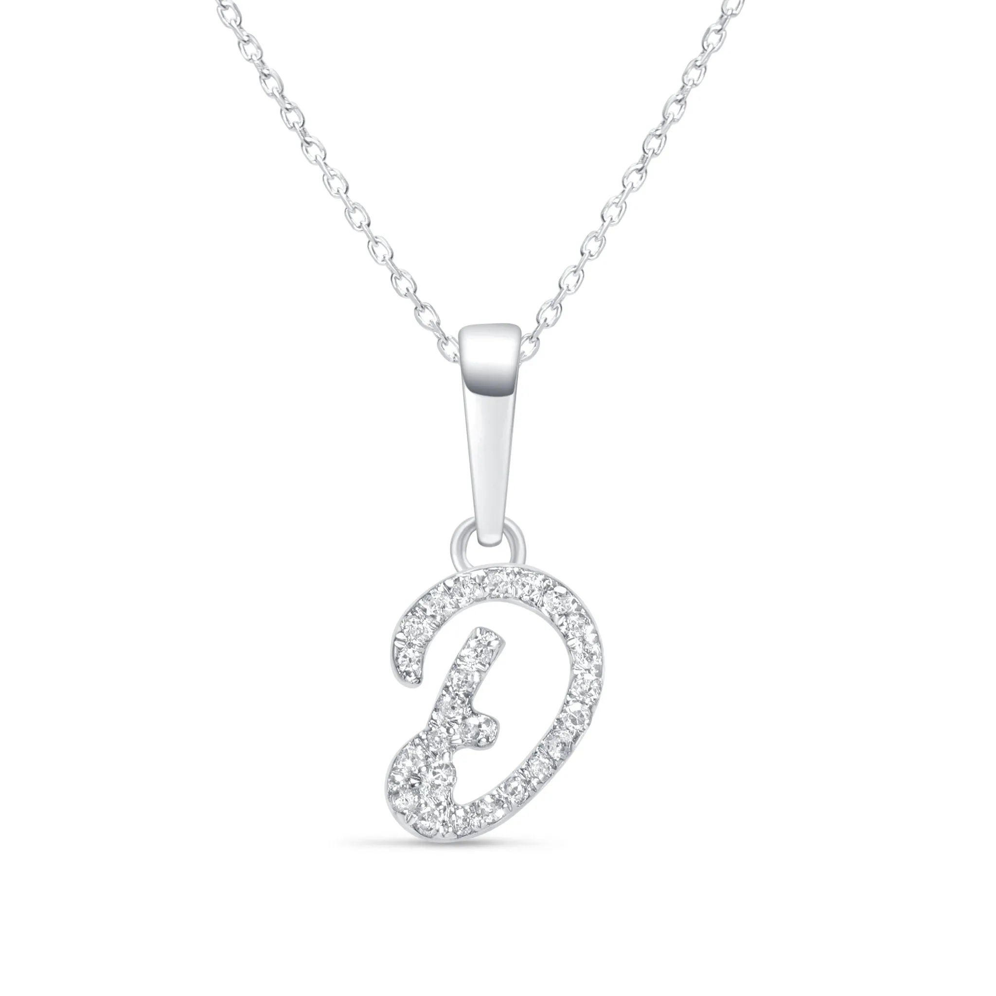 Cursive Diamond Initial Necklace