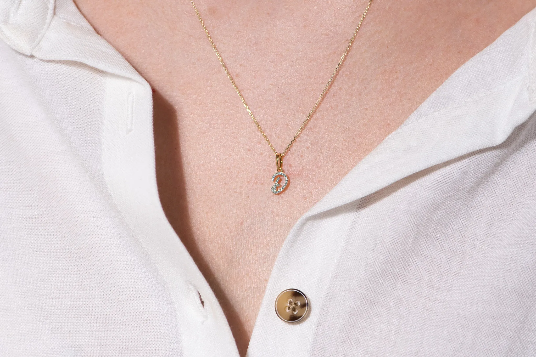 Cursive Diamond Initial Necklace