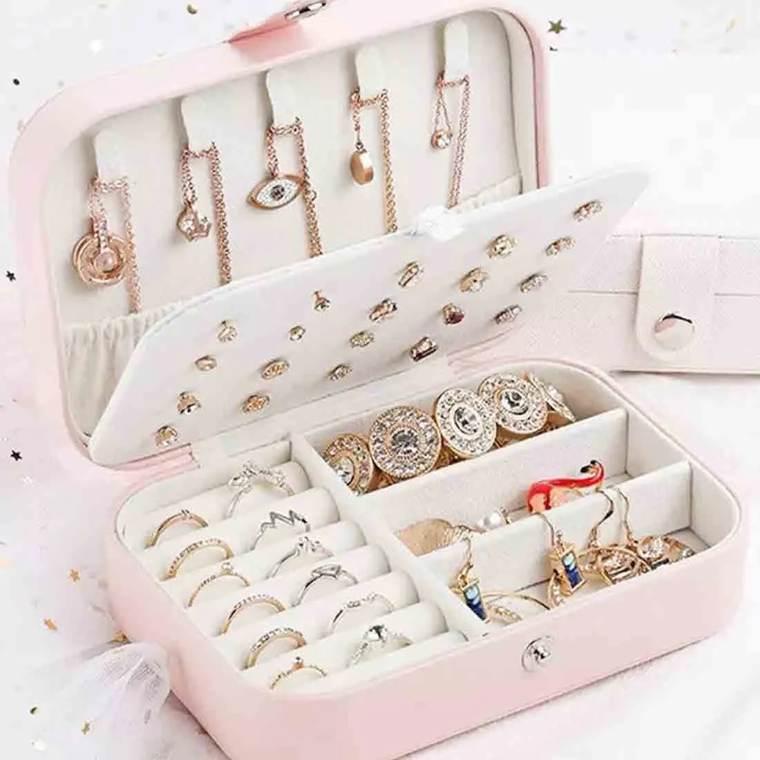 Customized Jewellery Box Holder for Travel Storage Case for Rings Earrings and Pendants