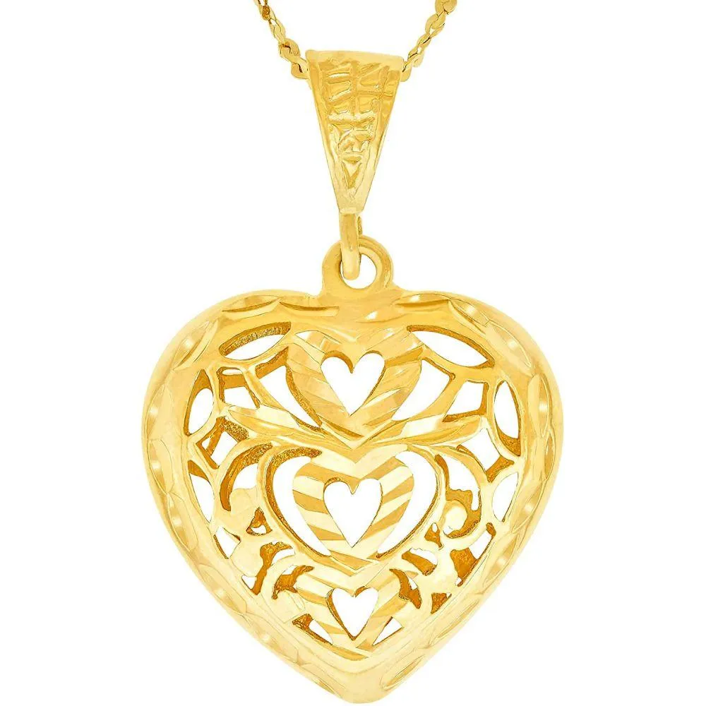 Dangling Cubic Zirconia Heart Necklace