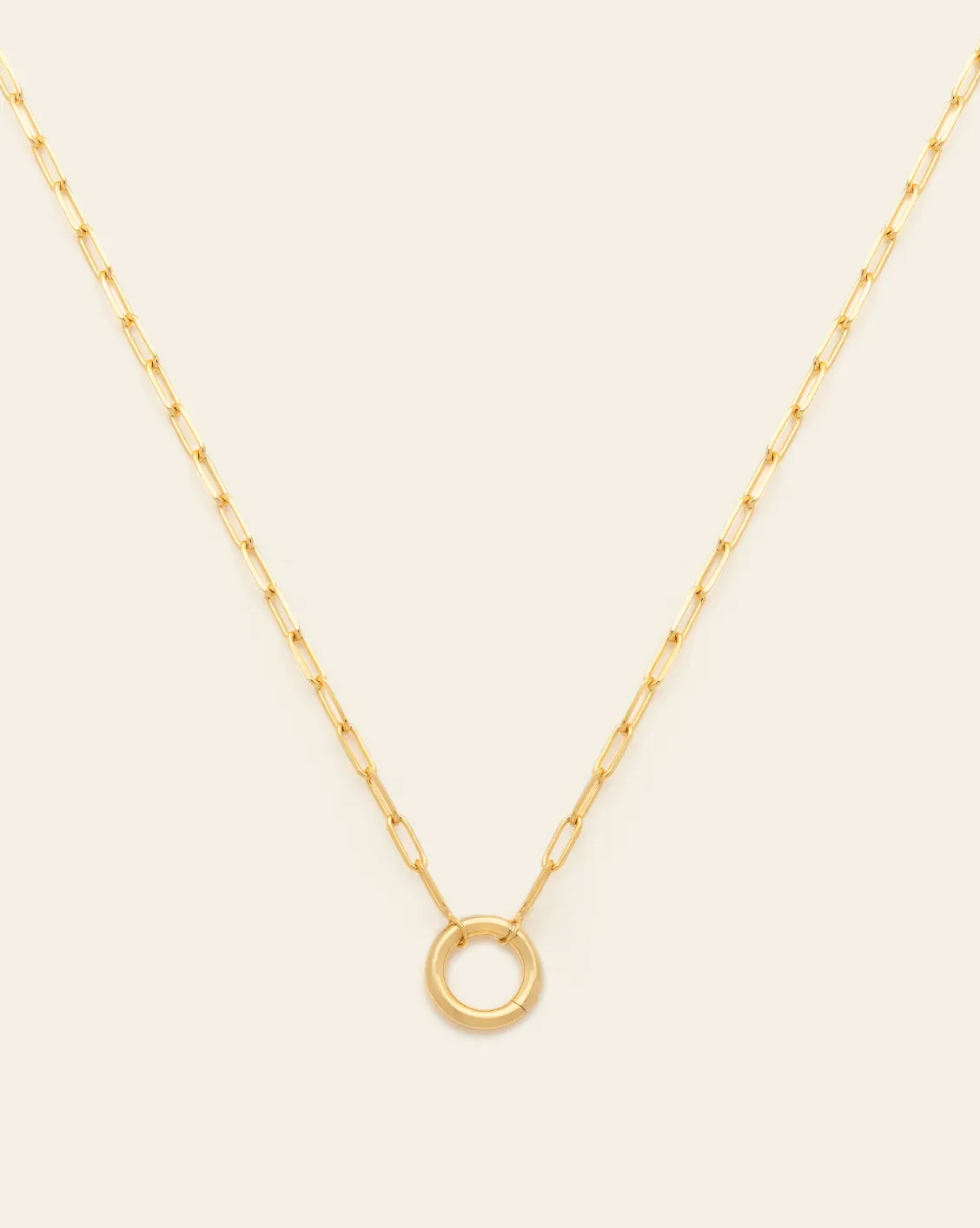 Delicate Circle Clasp Necklace - Gold Vermeil