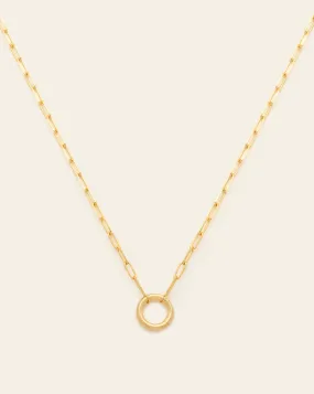 Delicate Circle Clasp Necklace - Gold Vermeil