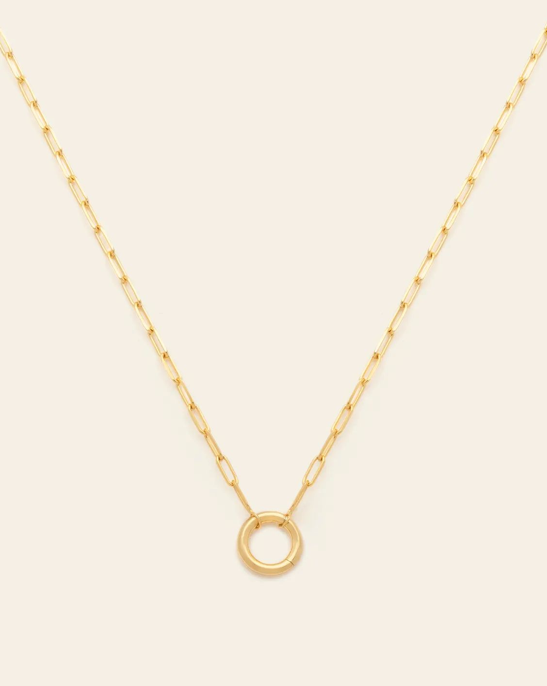 Delicate Circle Clasp Necklace - Gold Vermeil