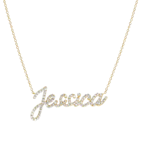 Diamond Custom Script Name Necklace