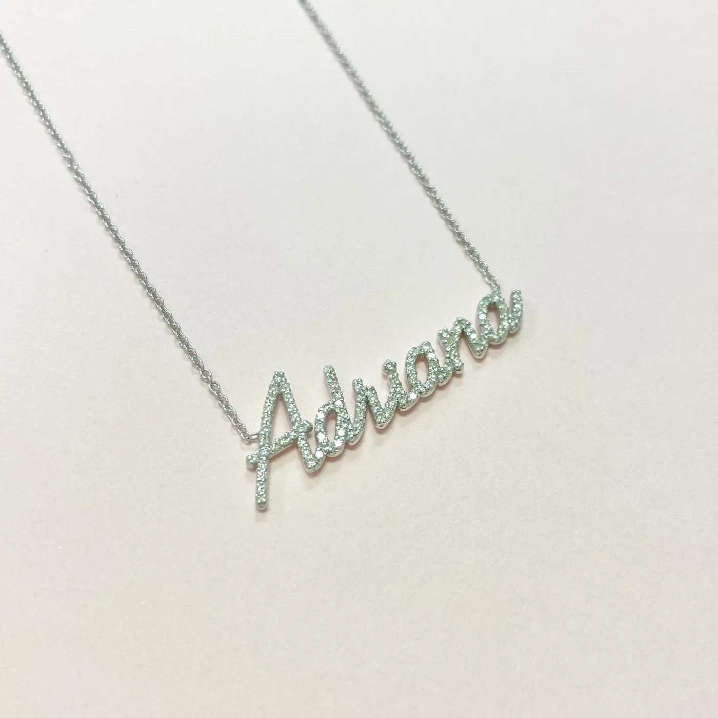 Diamond Custom Script Name Necklace