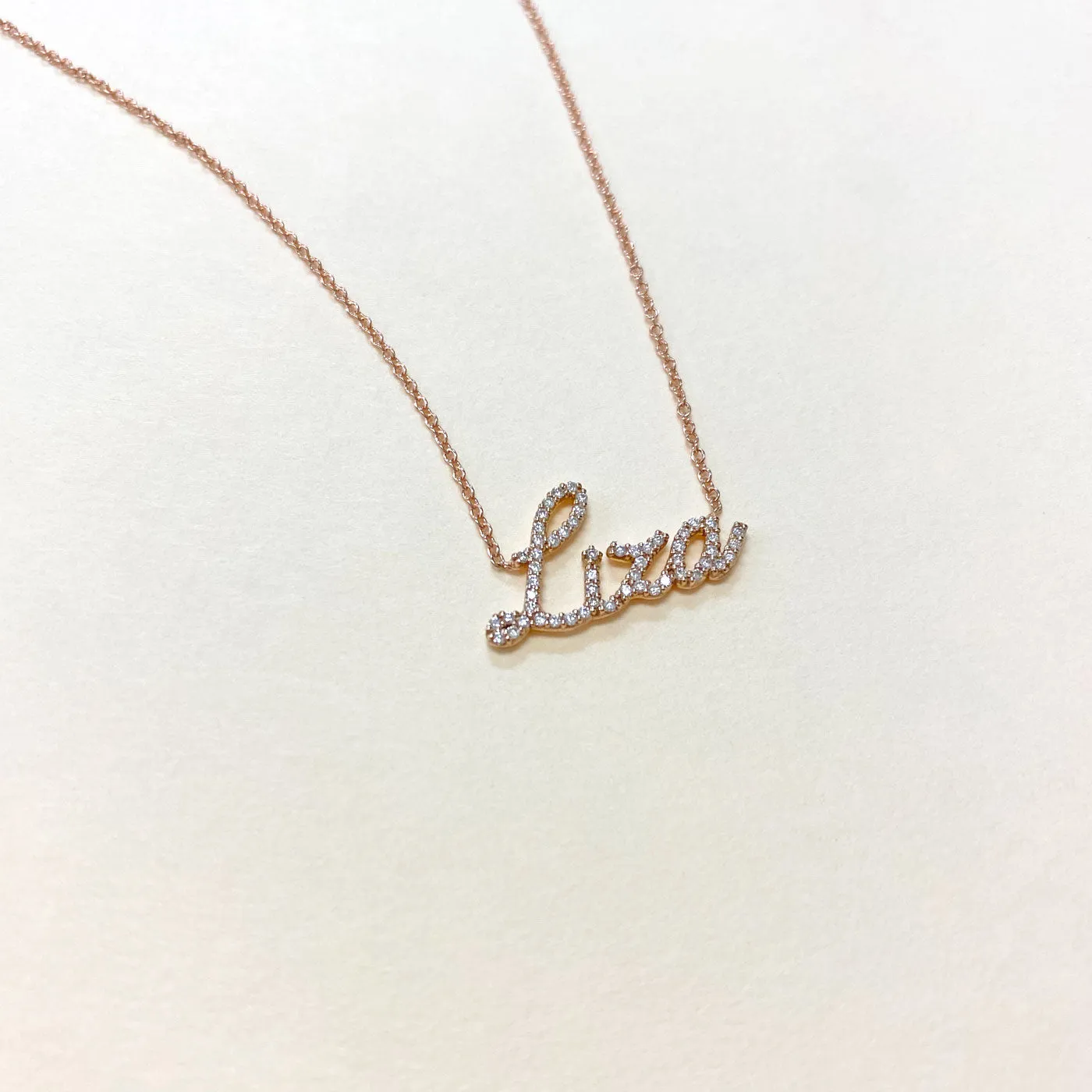 Diamond Custom Script Name Necklace