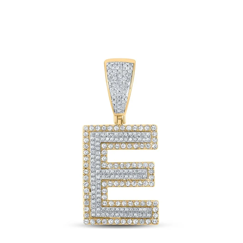 Double Block Letter Initial Diamond Pendant A-Z 10K Yellow Gold