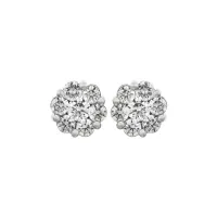 Flower Cluster Diamond Earrings