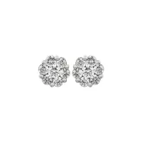 Flower Cluster Diamond Earrings