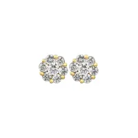 Flower Cluster Diamond Earrings