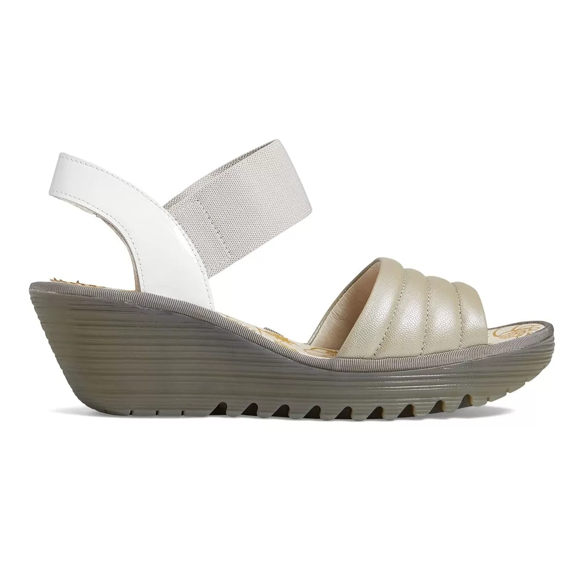 Fly London Women's Yiko414 Silver/Off White Borg