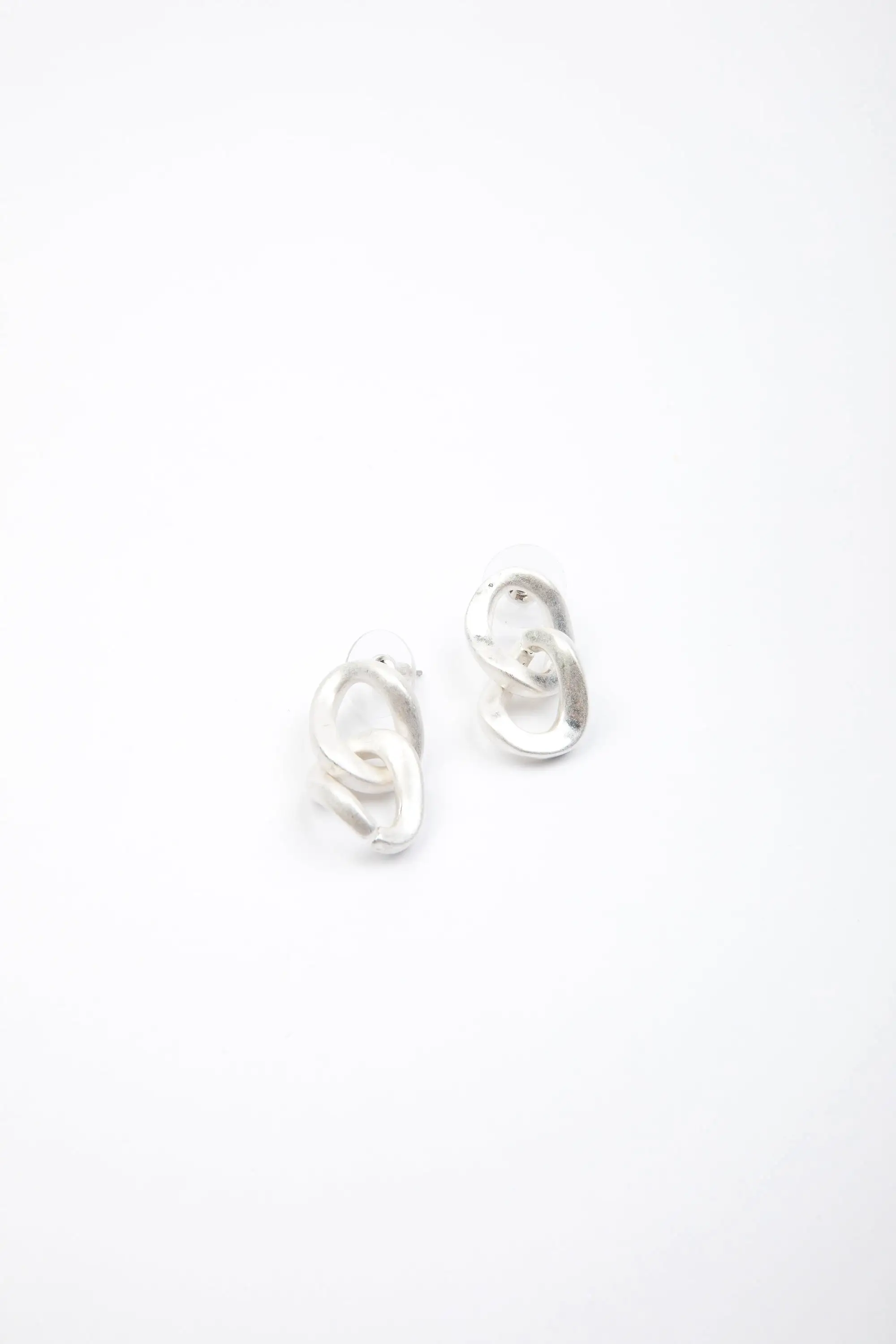 Gail Chain Link Earrings - Silver