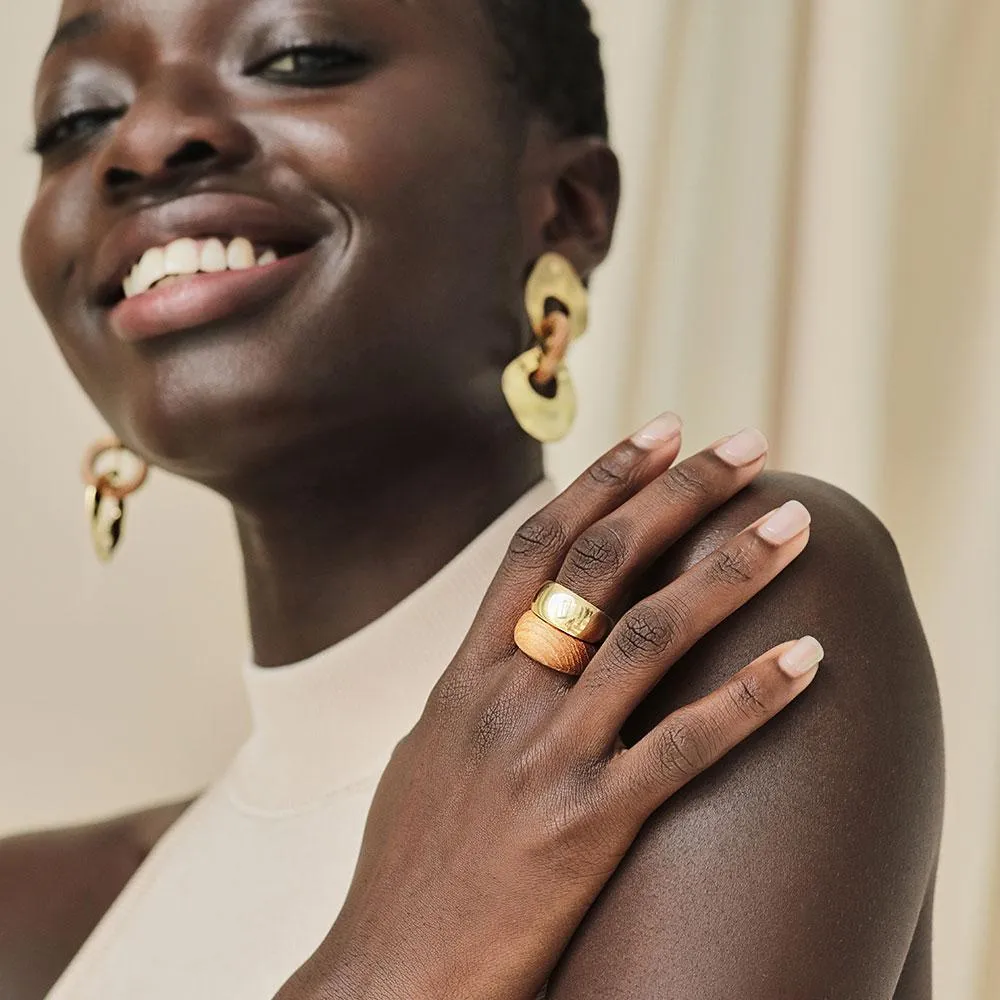 Gold and Teak Sanamu Stacking Rings