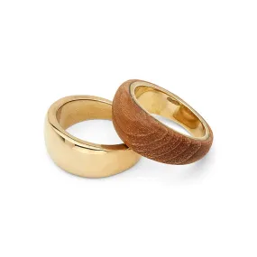 Gold and Teak Sanamu Stacking Rings