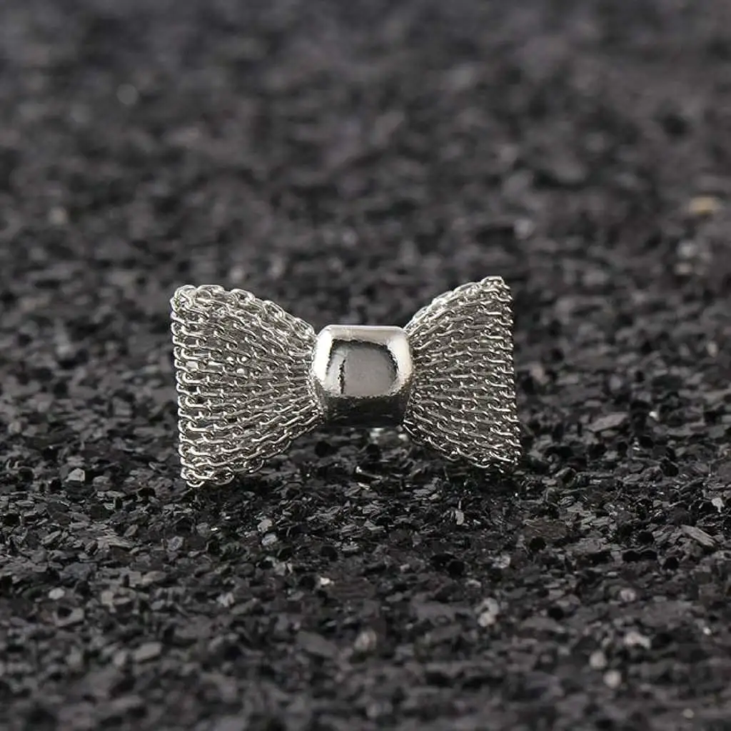 Gold or Silver Mesh Bow Rings