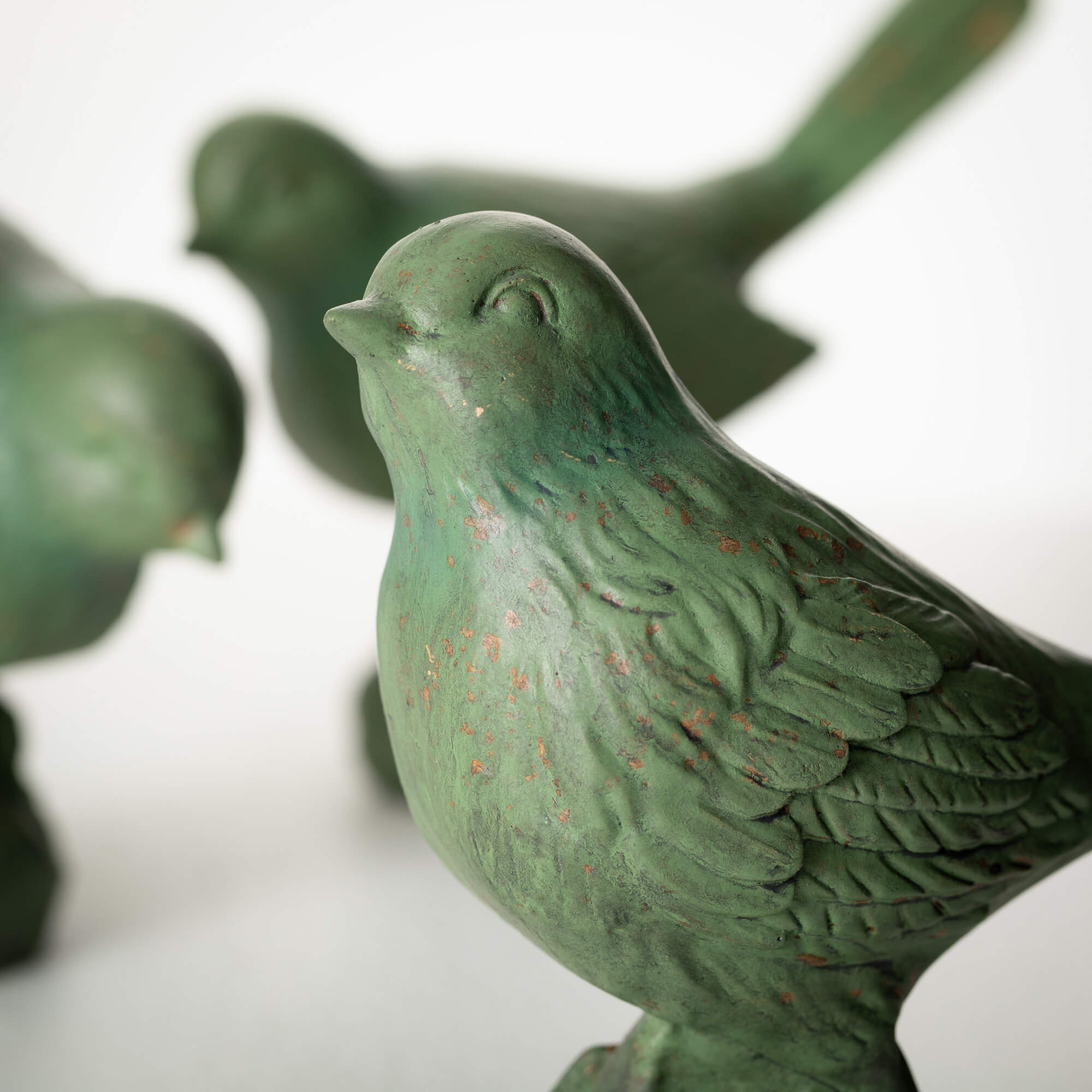 Green Bird Figurine Set Of 3