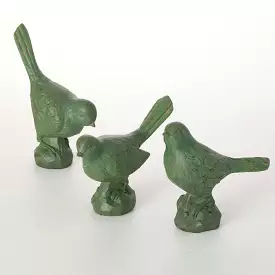 Green Bird Figurine Set Of 3