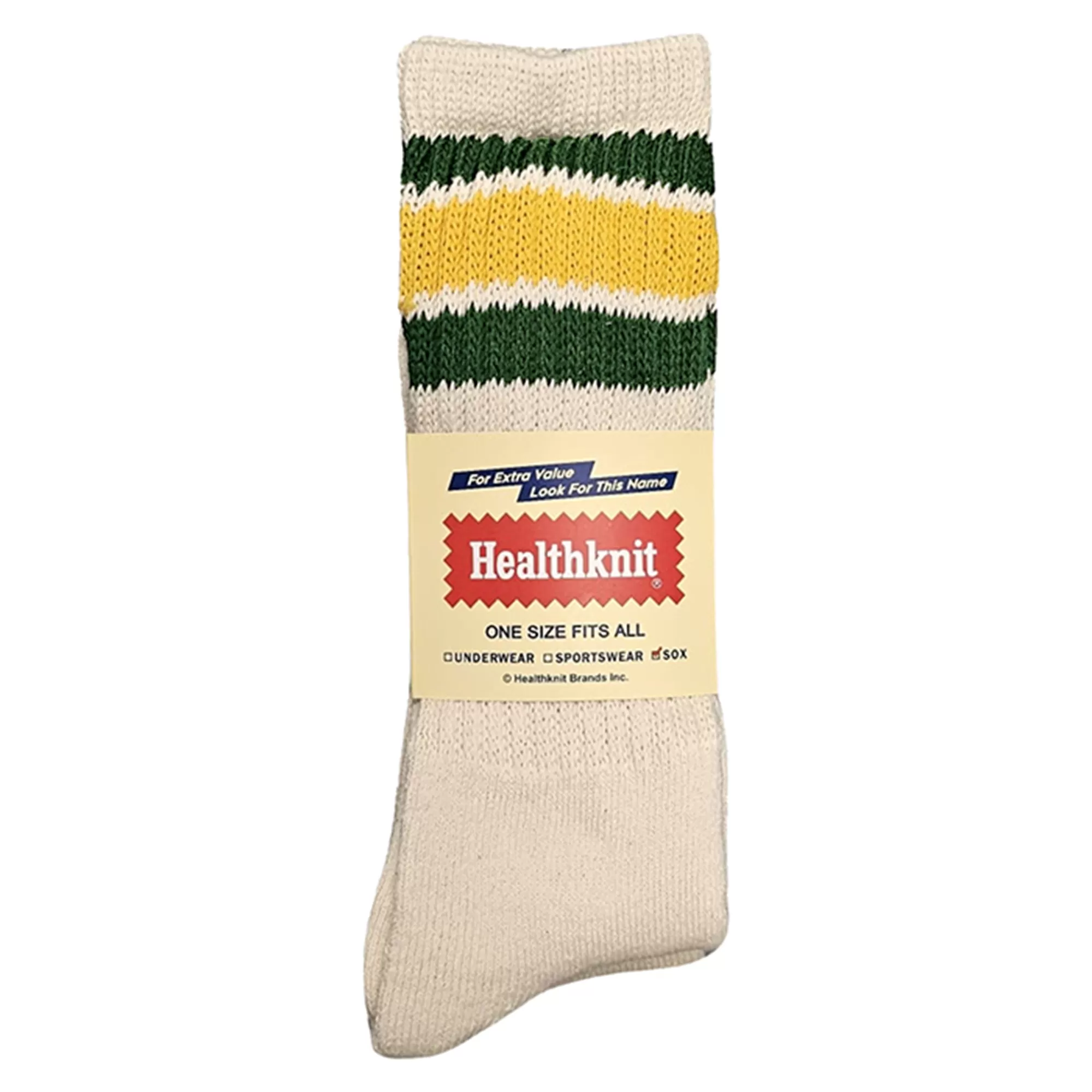 Healthknit Socks 3 Pack - Off White / Multi Stripe