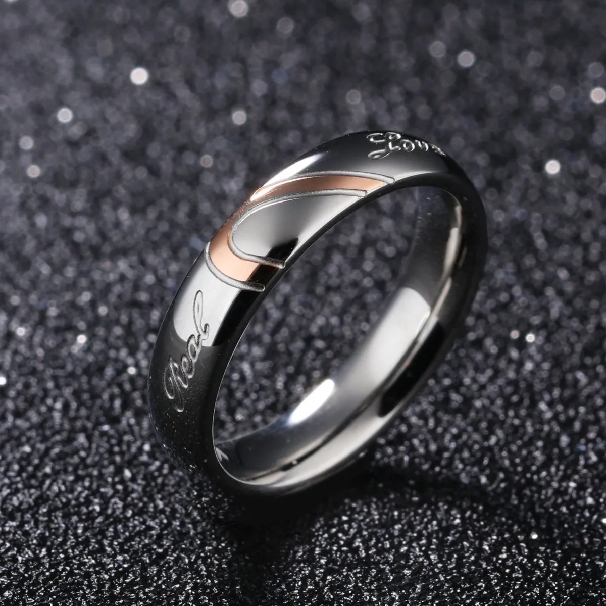 Heart-shaped Matching Couple Rings