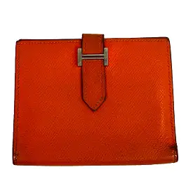 Hermes Orange Bearn Compact Wallet