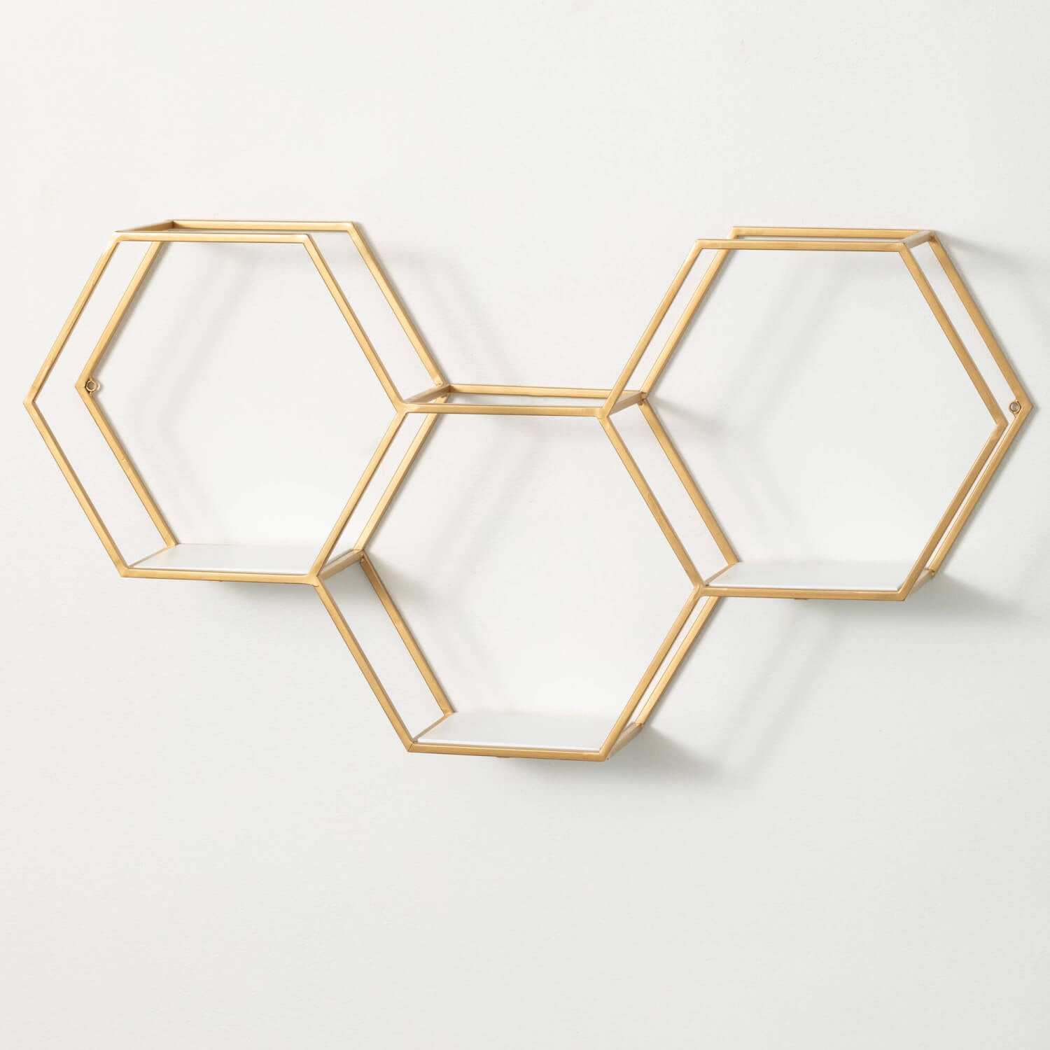 Hexagonal Gold Metal Shelf