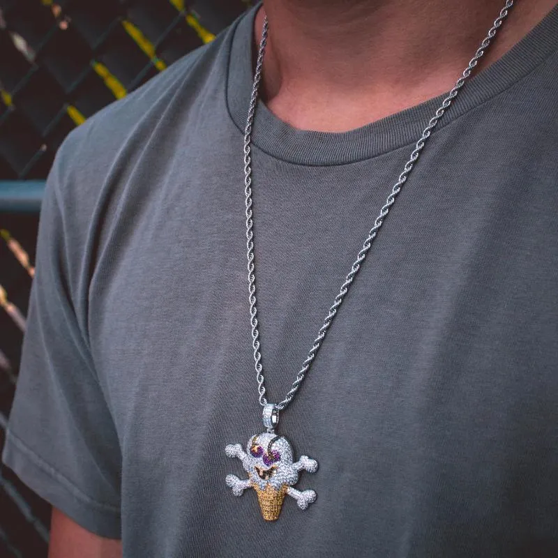 Ice Cream Skull & Bones Necklace